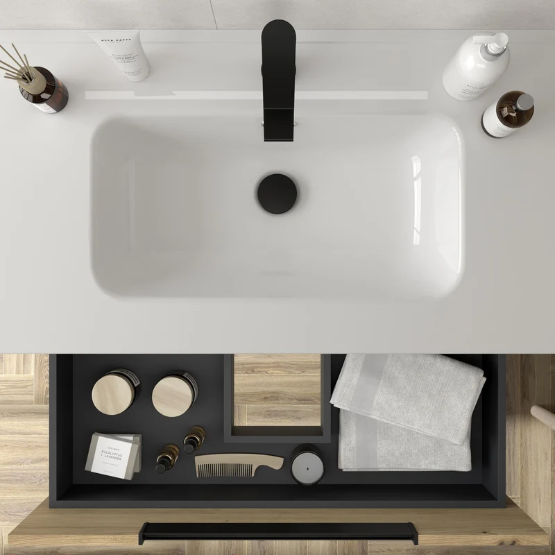 SALGAR 121982 LENI Mueble+Lavabo IBON 2 Senos 120cm Roble