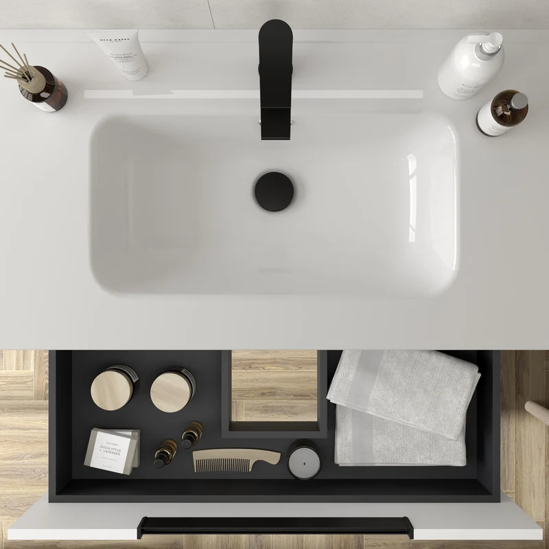 SALGAR 121980 LENI Mueble+Lavabo IBON 2 Senos 120cm Blanco Mate