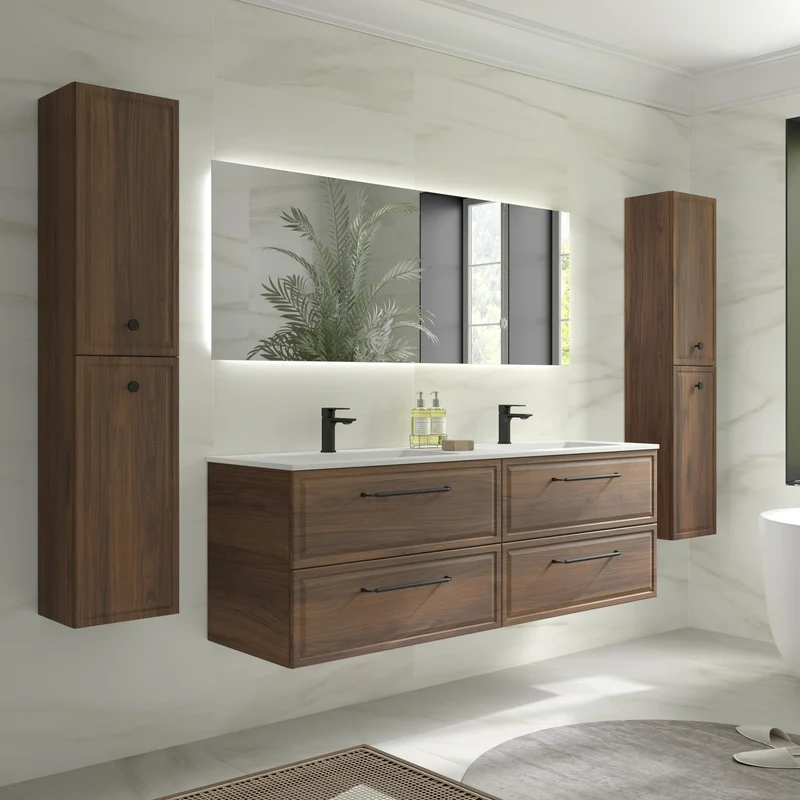 SALGAR 121808 RUNA Mueble+Lavabo VILNA 160cm Nogal