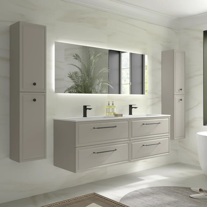 SALGAR 121806 RUNA Mueble+Lavabo VILNA 160cm Gris mate