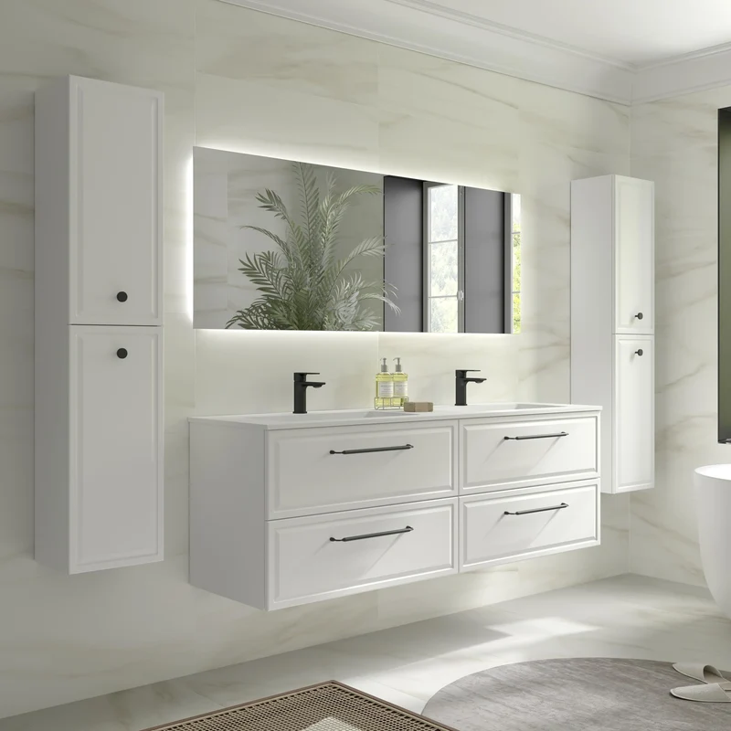 SALGAR 121805 RUNA Mueble+Lavabo VILNA 160cm Blanco Mate