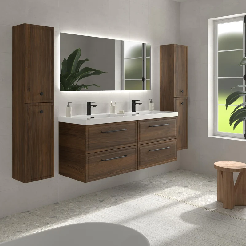 SALGAR 121804 RUNA Mueble+Lavabo TOSCANA 140cm Nogal