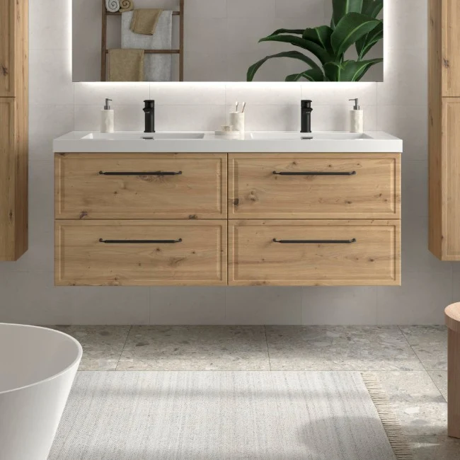 SALGAR 121803 RUNA Mueble+Lavabo TOSCANA 140cm Roble