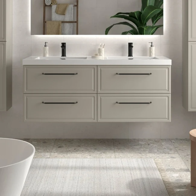SALGAR 121802 RUNA Mueble+Lavabo TOSCANA 140cm Gris mate