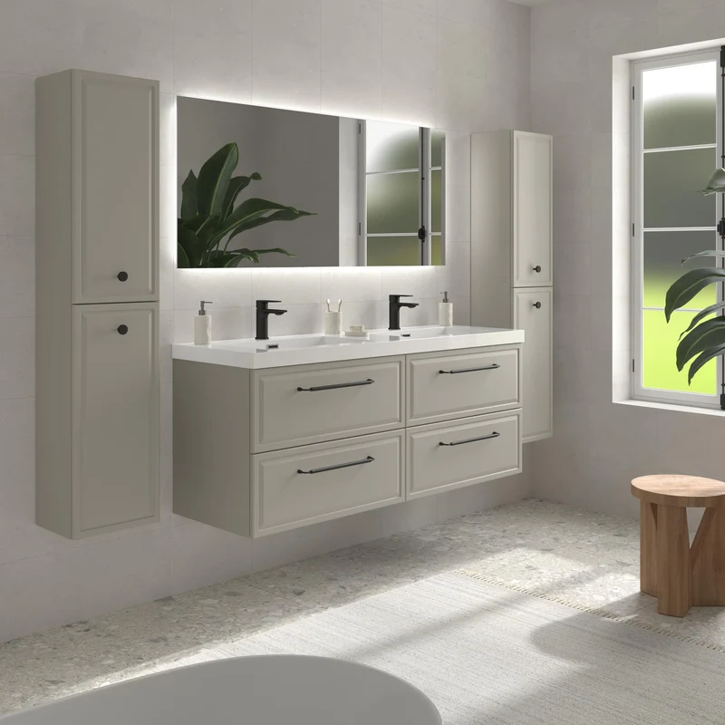 SALGAR 121802 RUNA Mueble+Lavabo TOSCANA 140cm Gris mate
