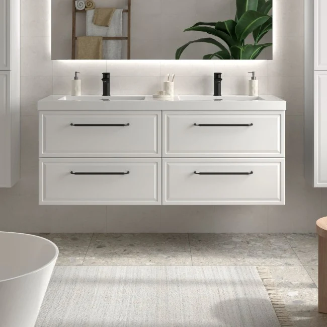 SALGAR 121801 RUNA Mueble+Lavabo TOSCANA 140cm Blanco Mate