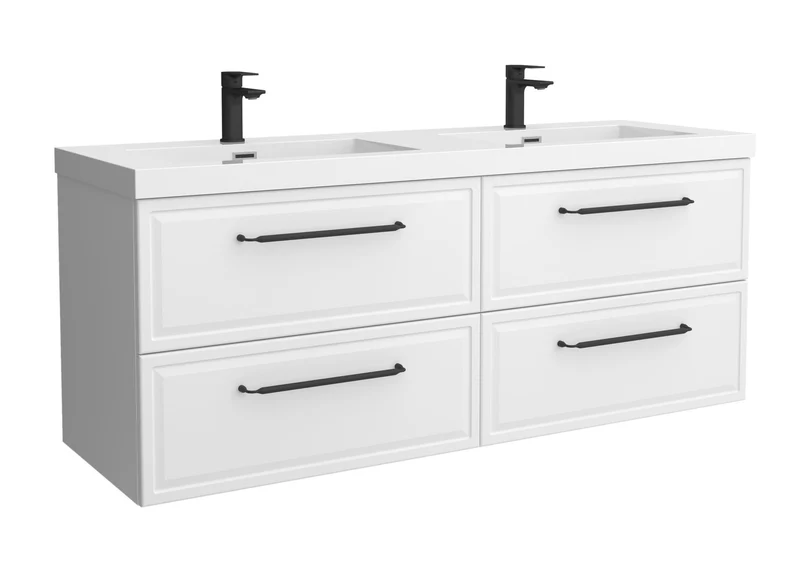 SALGAR 121801 RUNA Mueble+Lavabo TOSCANA 140cm Blanco Mate