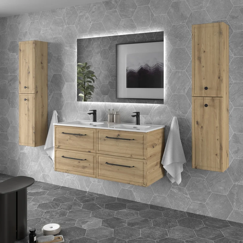 SALGAR 121799 RUNA Mueble+Lavabo IBON 120cm Roble