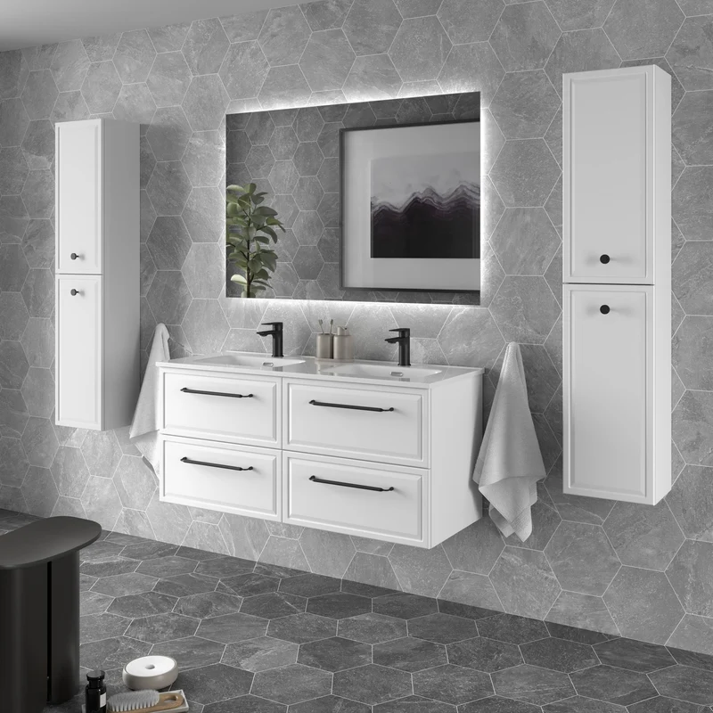 SALGAR 121797 RUNA Mueble+Lavabo IBON 120cm Blanco Mate