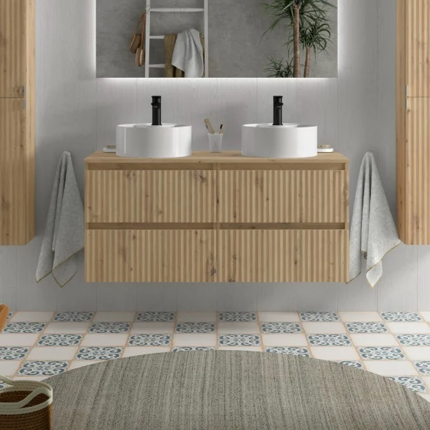 SALGAR 121775 KIRA Mueble+Lavabo LISBOA 120cm Roble