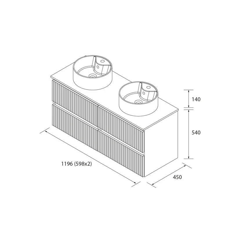 SALGAR 121775 KIRA Mueble+Lavabo LISBOA 120cm Roble