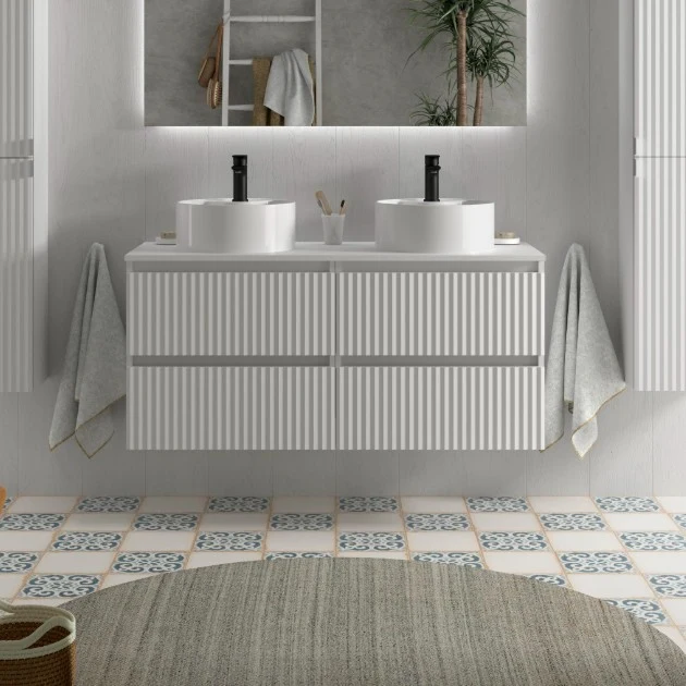 SALGAR 121773 KIRA Mueble+Lavabo LISBOA 120cm Blanco Mate