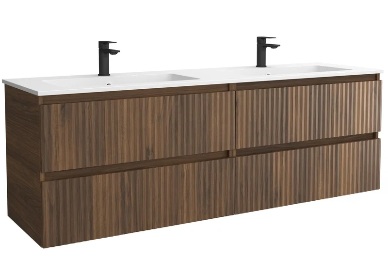 SALGAR 121755 KIRA Mueble+Lavabo VILNA 160cm Nogal
