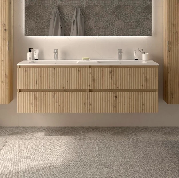 SALGAR 121754 KIRA Mueble+Lavabo VILNA 160cm Roble