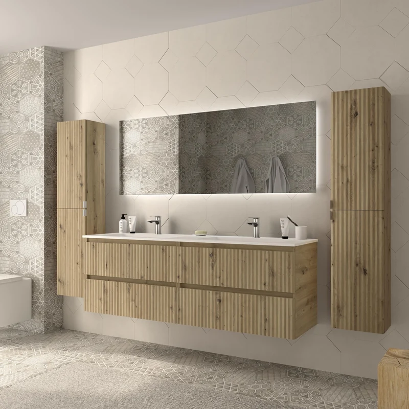 SALGAR 121754 KIRA Mueble+Lavabo VILNA 160cm Roble