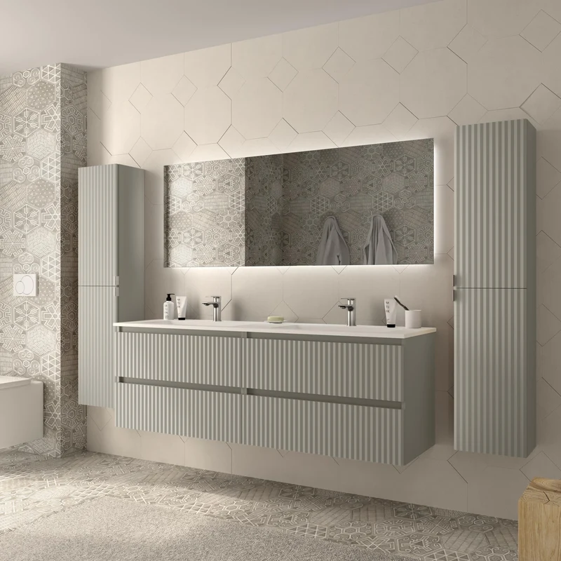 SALGAR 121753 KIRA Mueble+Lavabo VILNA 160cm Gris mate