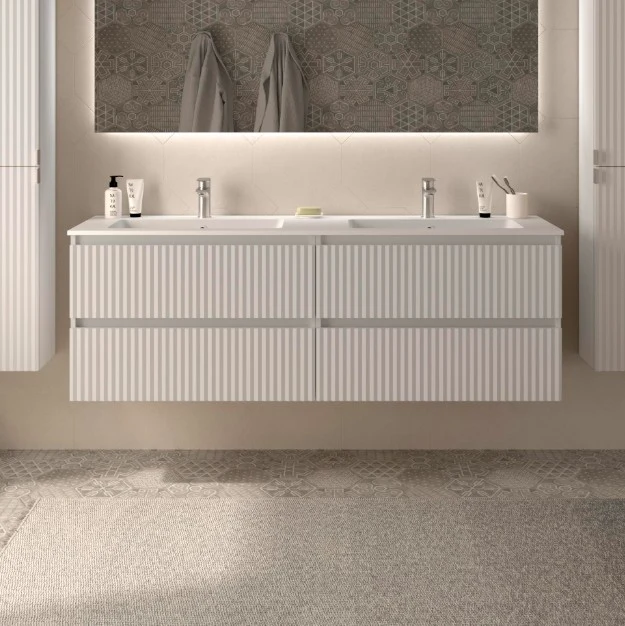 SALGAR 121752 KIRA Mueble+Lavabo VILNA 160cm Blanco Mate