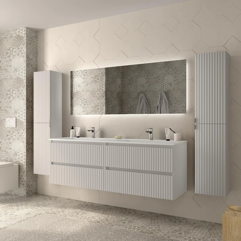 SALGAR 121752 KIRA Mueble+Lavabo VILNA 160cm Blanco Mate