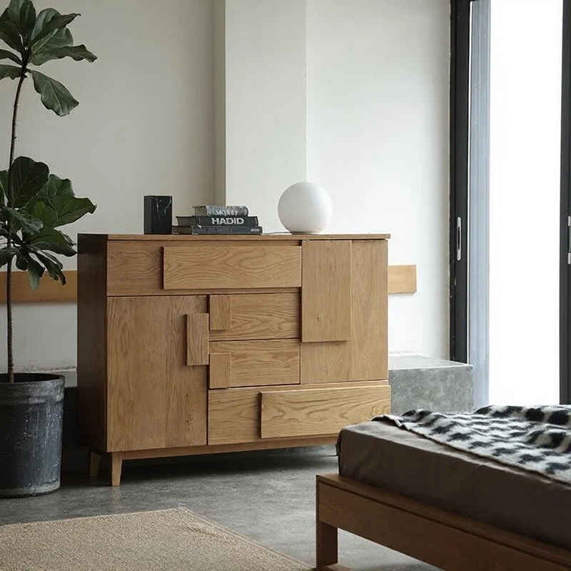 Multi-Drawers Solid White Oak Wood Dressers