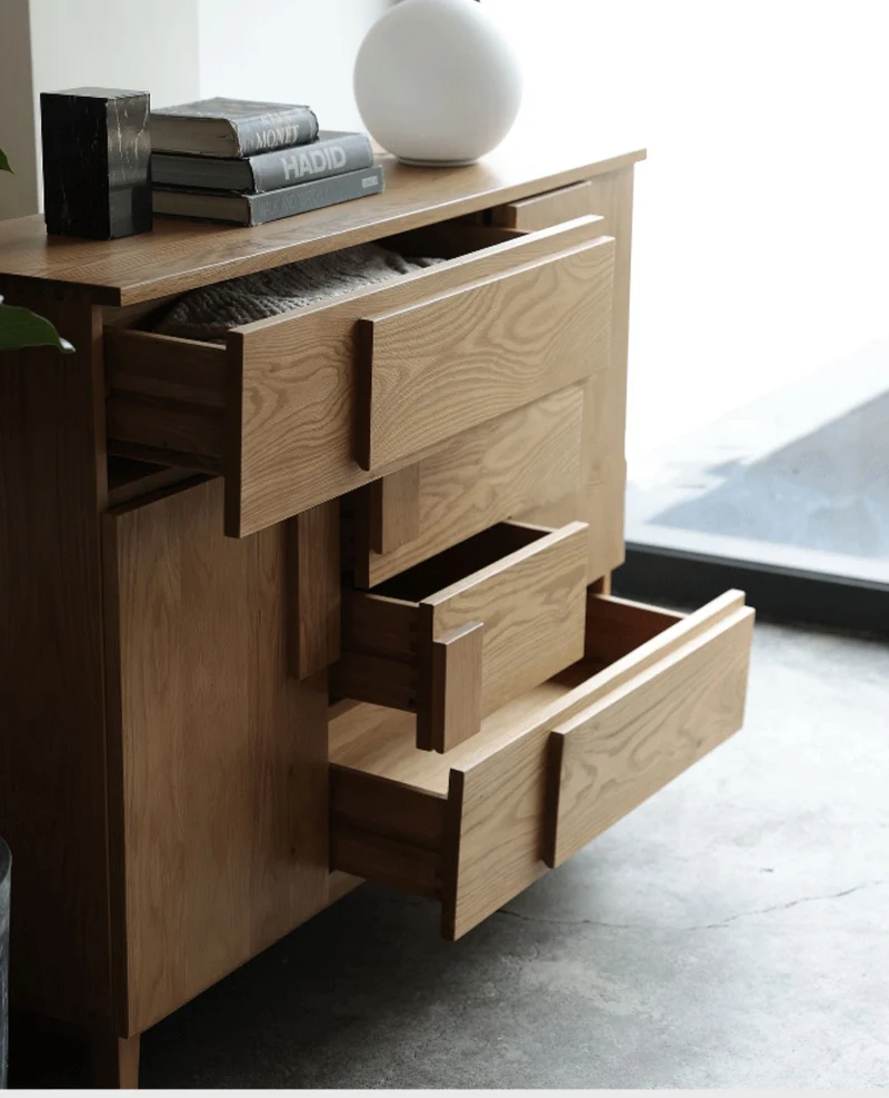 Multi-Drawers Solid White Oak Wood Dressers