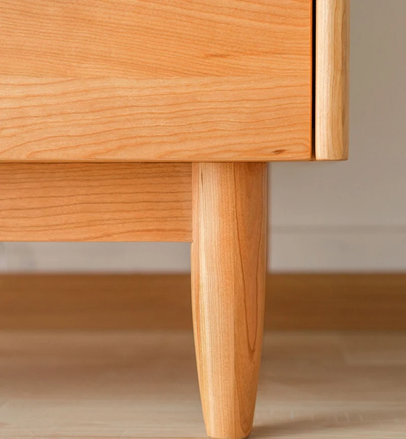 Multi-Functional Solid Cherry Wood Narrow Coffee Kitchen Cupboard