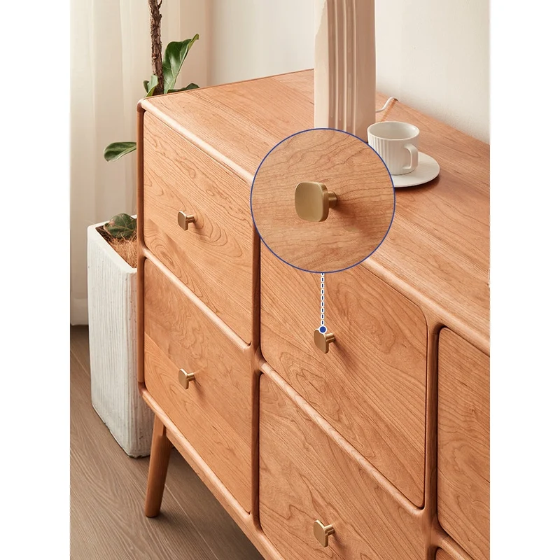 Vertex 8 Box Design Cherry Wood Sideboard