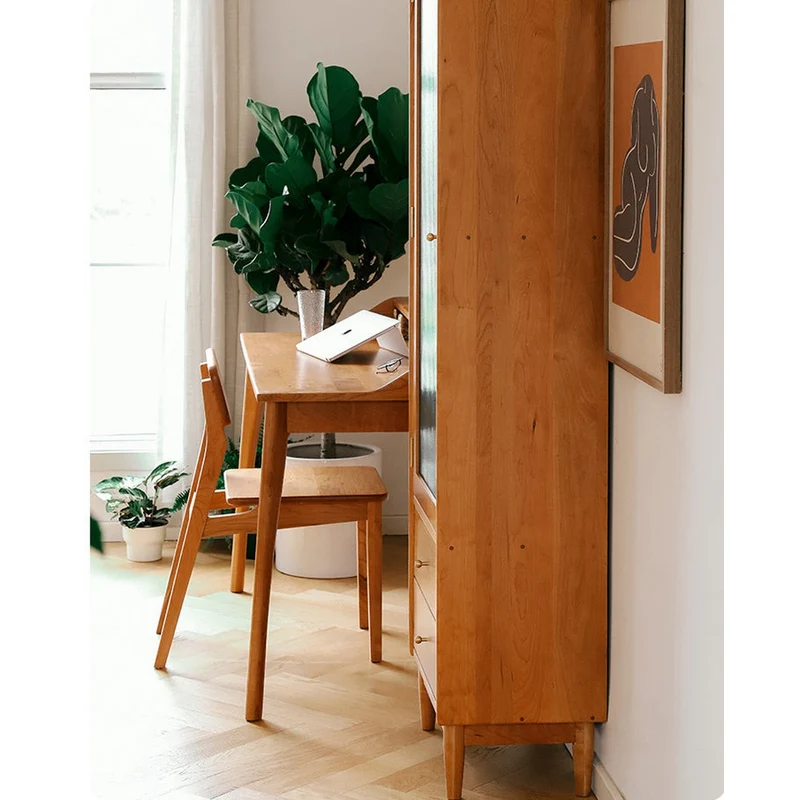 Radiance Tall Solid Cherry Wood Display Bookcase