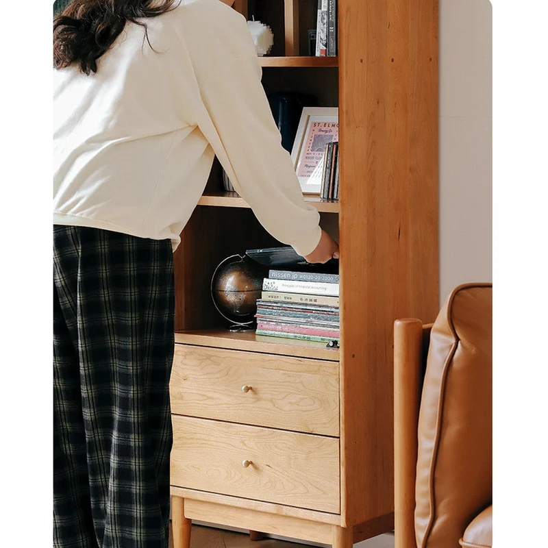 Radiance Tall Solid Cherry Wood Display Bookcase