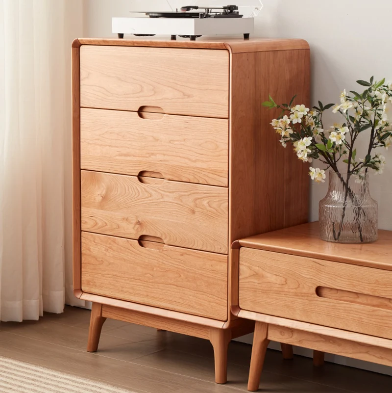 Citrine Chest of 4 Drawers Cherry Wood Dresser