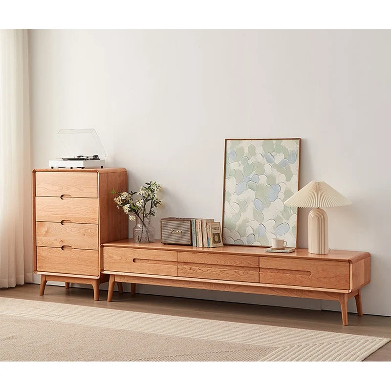Citrine Chest of 4 Drawers Cherry Wood Dresser