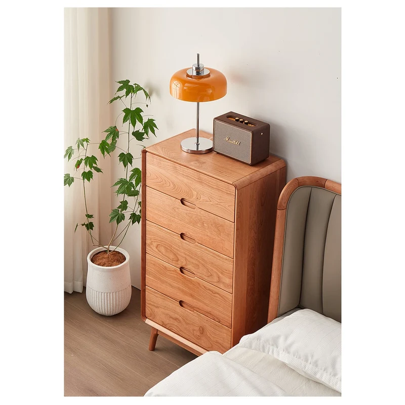 Citrine Chest of 4 Drawers Cherry Wood Dresser