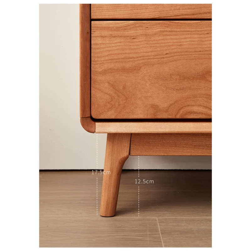 Citrine Chest of 4 Drawers Cherry Wood Dresser