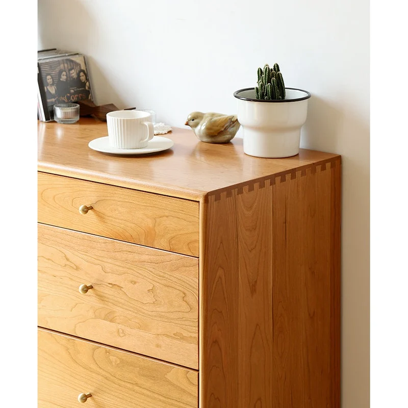 Fable MCM Solid Cherry Wood 5 Drawers Dresser