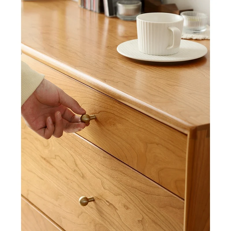 Fable MCM Solid Cherry Wood 5 Drawers Dresser