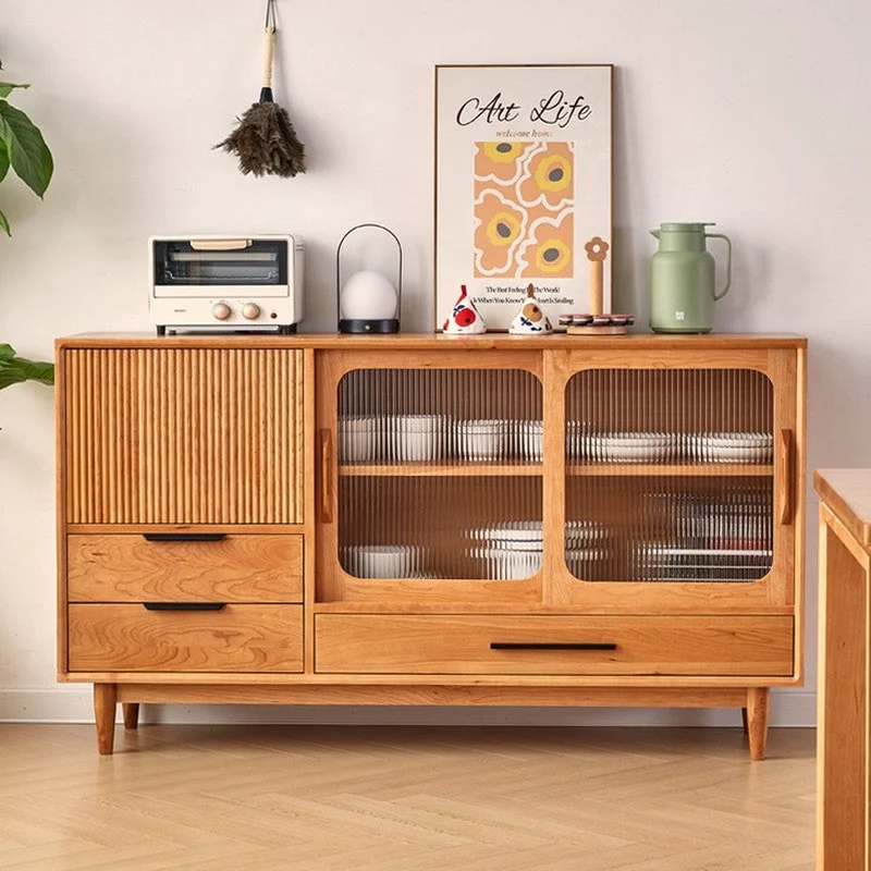 Aura Multi-Layer Style Cherry Wood Kitchen Cabinets