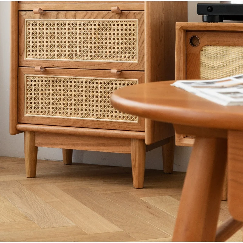 Tranquil Narrow Cherry Wood Bookcase