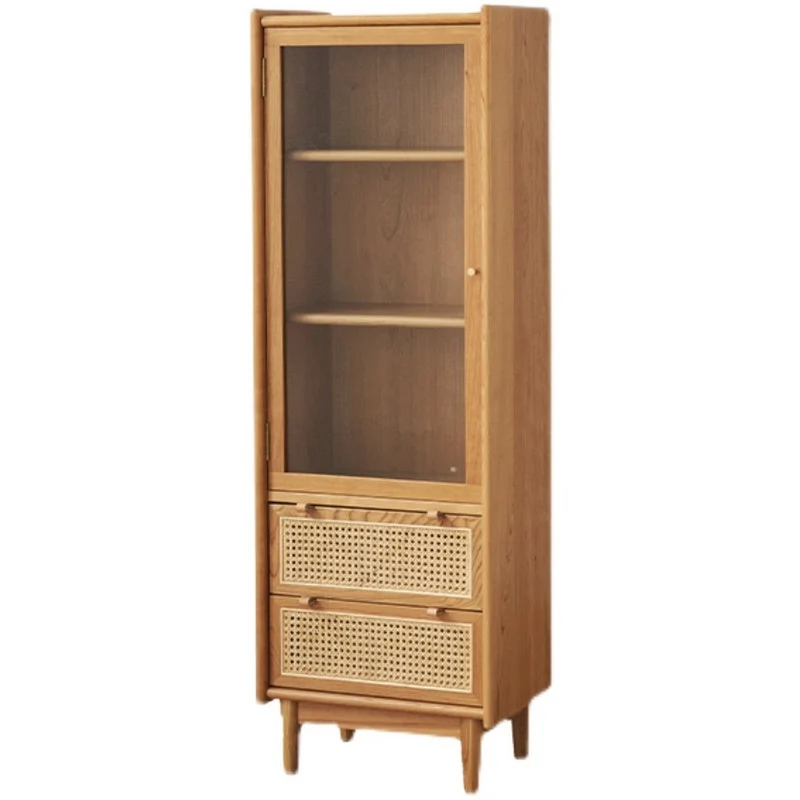 Tranquil Narrow Cherry Wood Bookcase