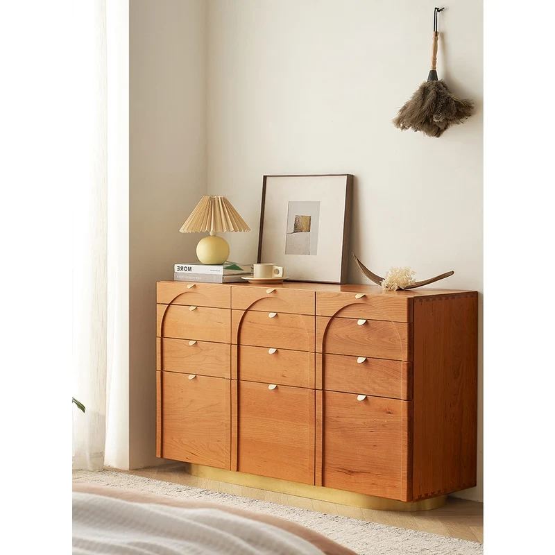Pristine Arch Door Design Cherry Wood Sideboard