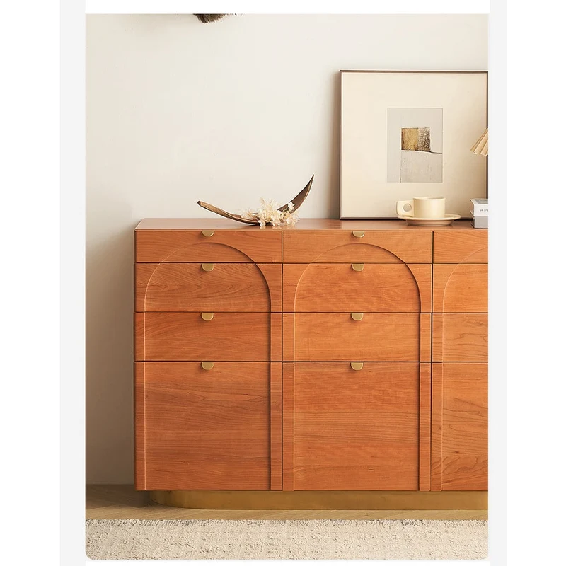 Pristine Arch Door Design Cherry Wood Sideboard