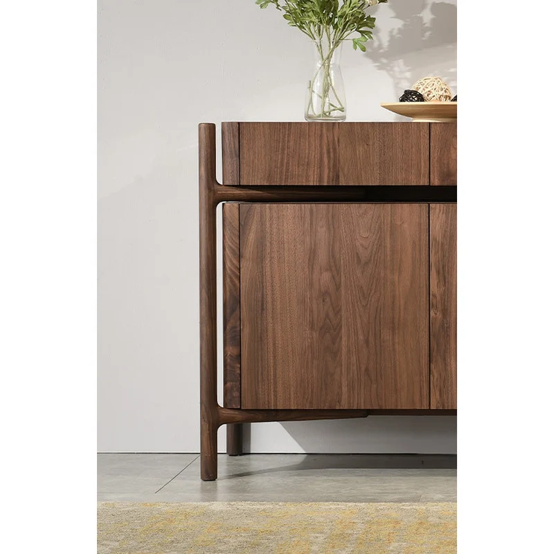 Sophisticated Art Deco Black Walnut Wood Sideboard