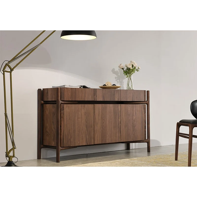 Sophisticated Art Deco Black Walnut Wood Sideboard