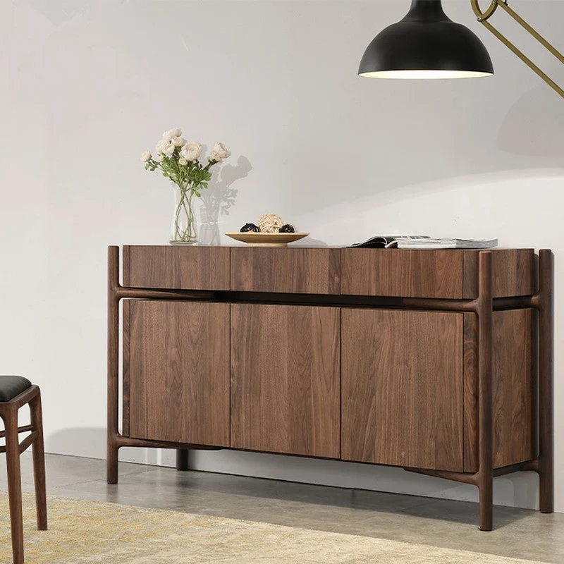 Sophisticated Art Deco Black Walnut Wood Sideboard