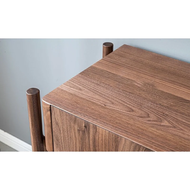 Sophisticated Art Deco Black Walnut Wood Sideboard