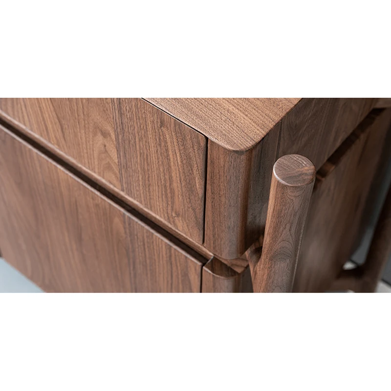 Sophisticated Art Deco Black Walnut Wood Sideboard