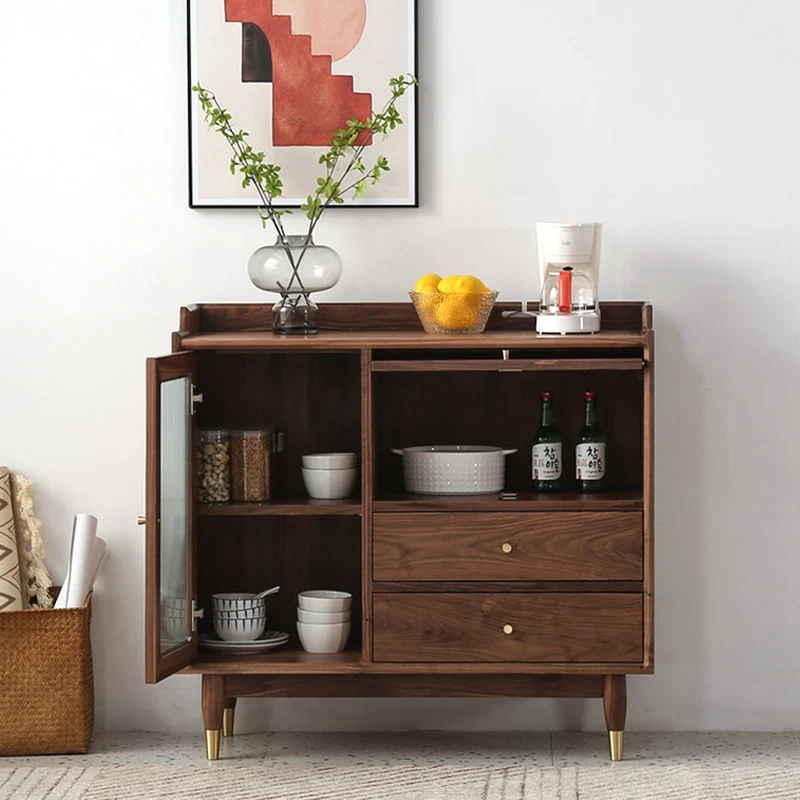 Solid Walnut Wood Kitchen Cabinet (Three Sizes)