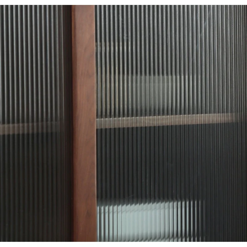 Serenity 3 Snow Glass Walnut Wood Cupboard
