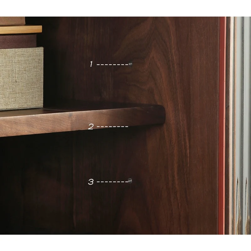 Serenity 3 Snow Glass Walnut Wood Cupboard