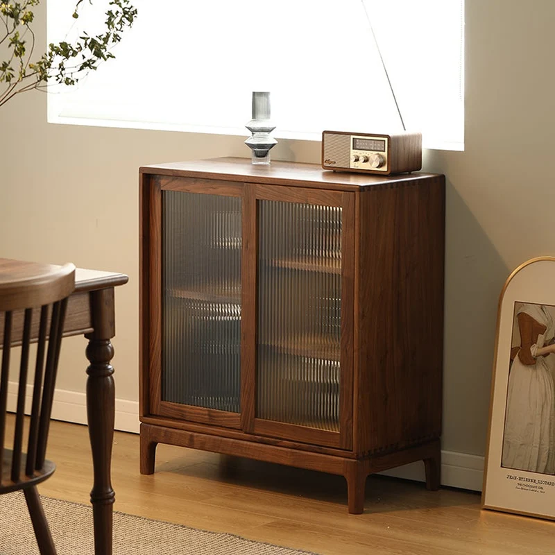 Epic Small Square Walnut Wood Storage Cabinet