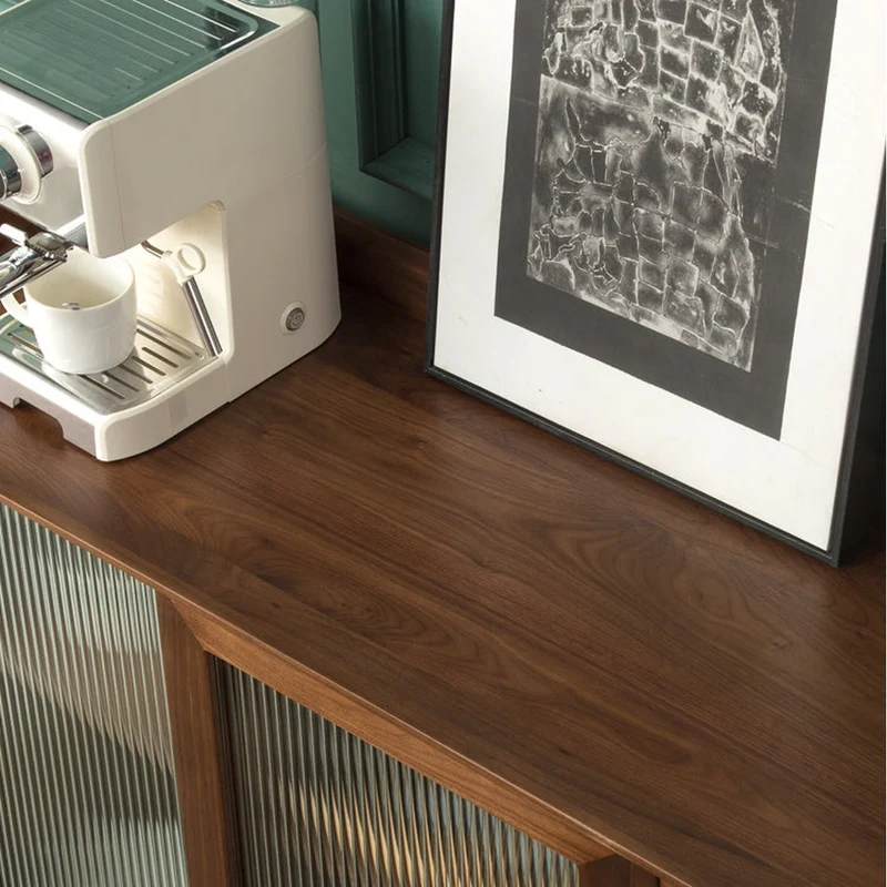 Minimalism Solid American Black Walnut Wood Kitchen Cabinet