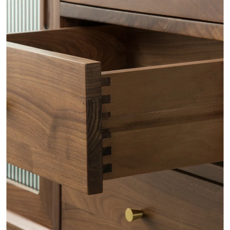 Minimalism Solid American Black Walnut Wood Kitchen Cabinet